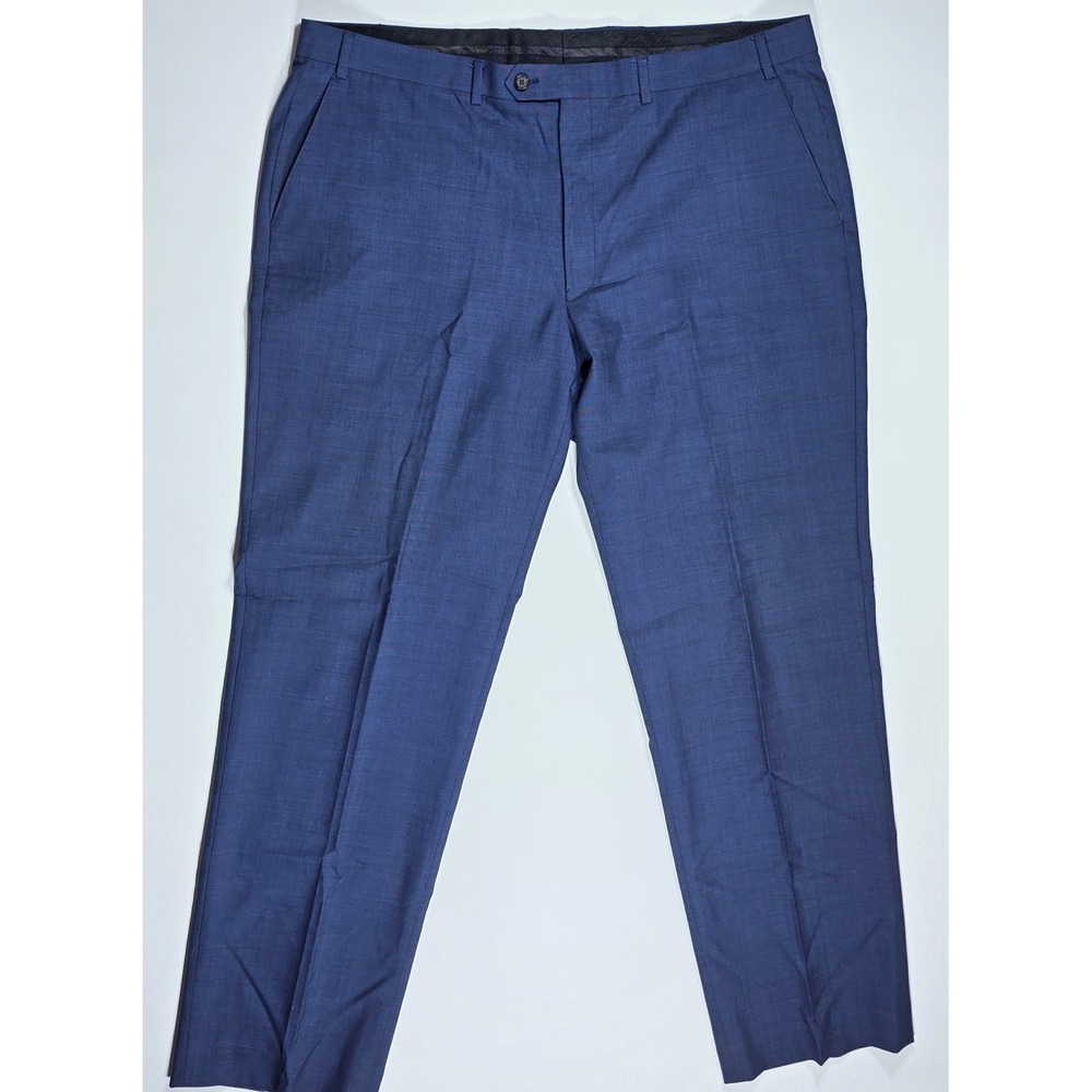 Lauren Ralph Lauren Men's 42x32 Blue 100% Wool Dress Pants Flat Front Trousers